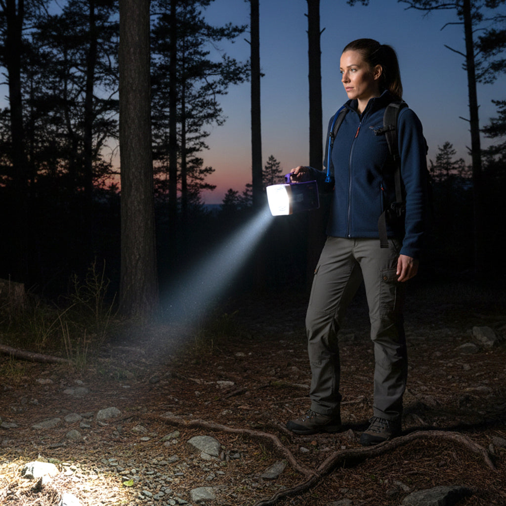 Omega Rechargeable Led Laser Torch Light With 5200 Mah Battery