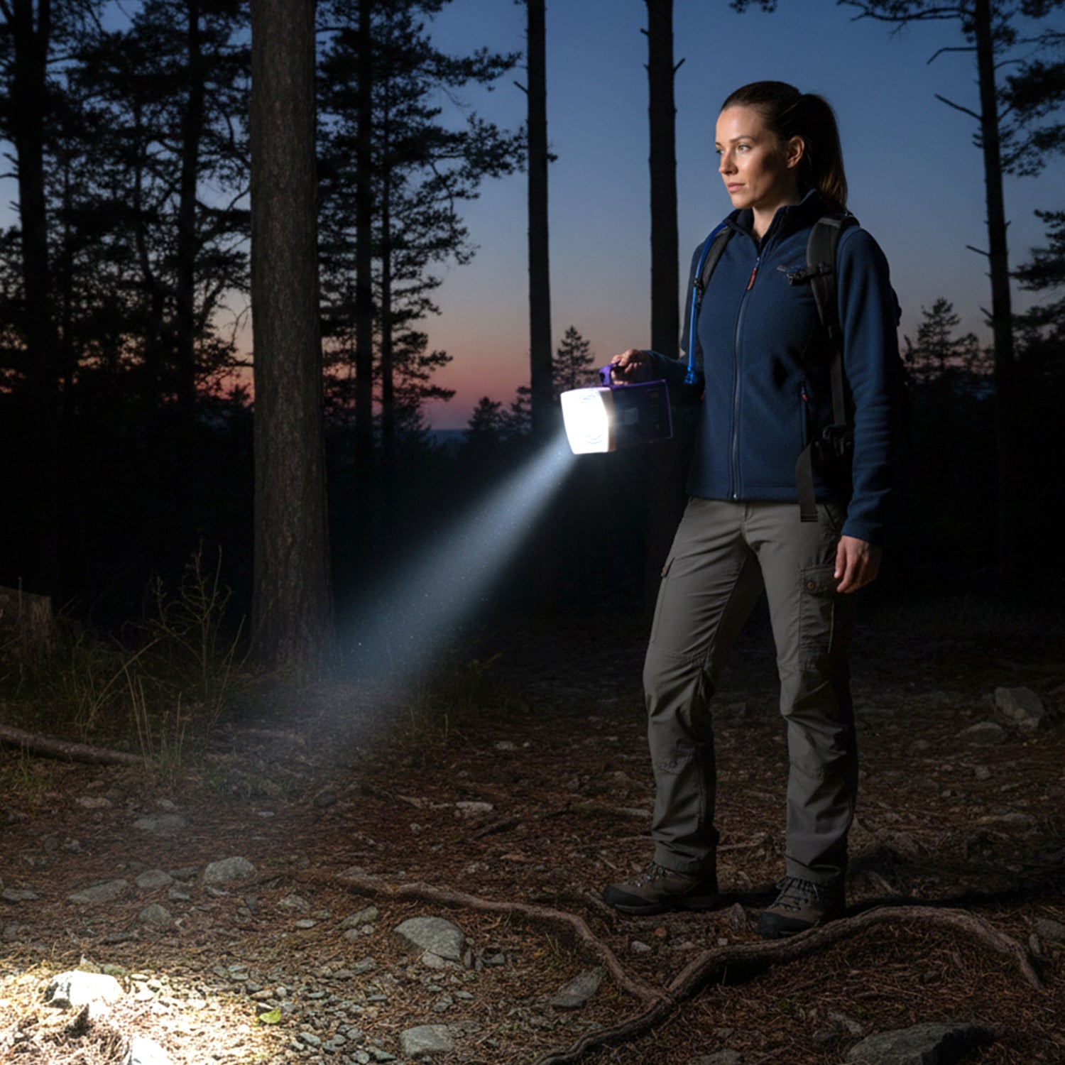 Omega Rechargeable Led Laser Torch Light With 5200 Mah Battery