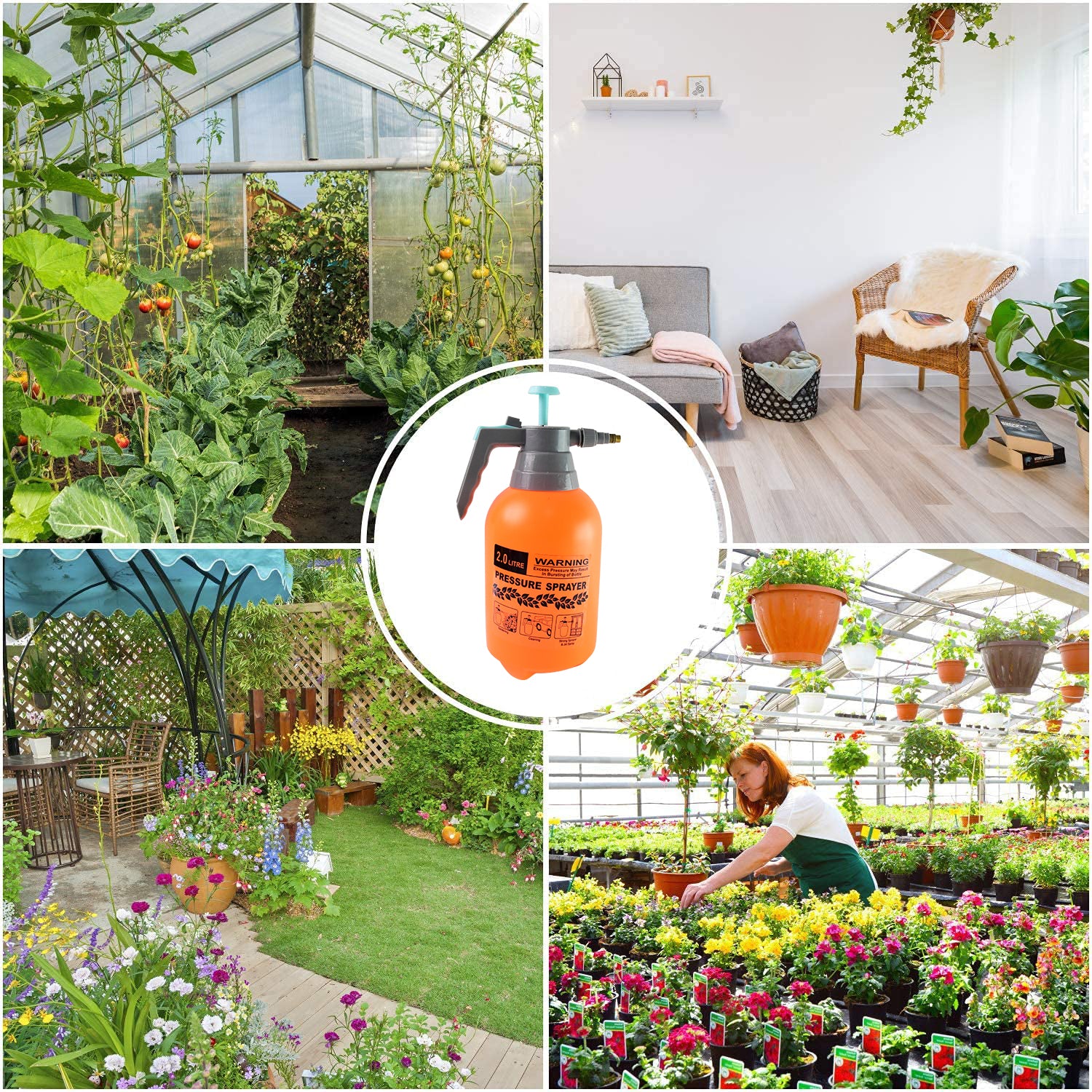 0645 Water Sprayer Hand-held Pump Pressure Garden Sprayer - 2 L