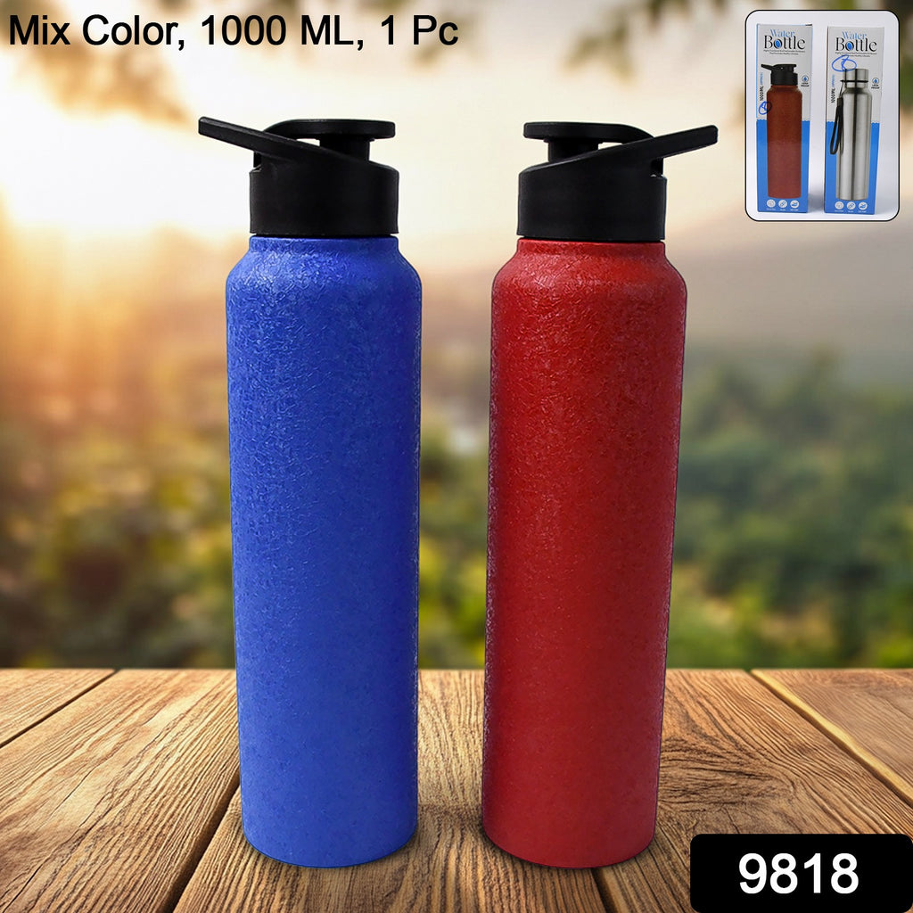 Stainless Steel Water Bottle Fridge Water Bottle (1000ml  Mix Colour  1 Pc)