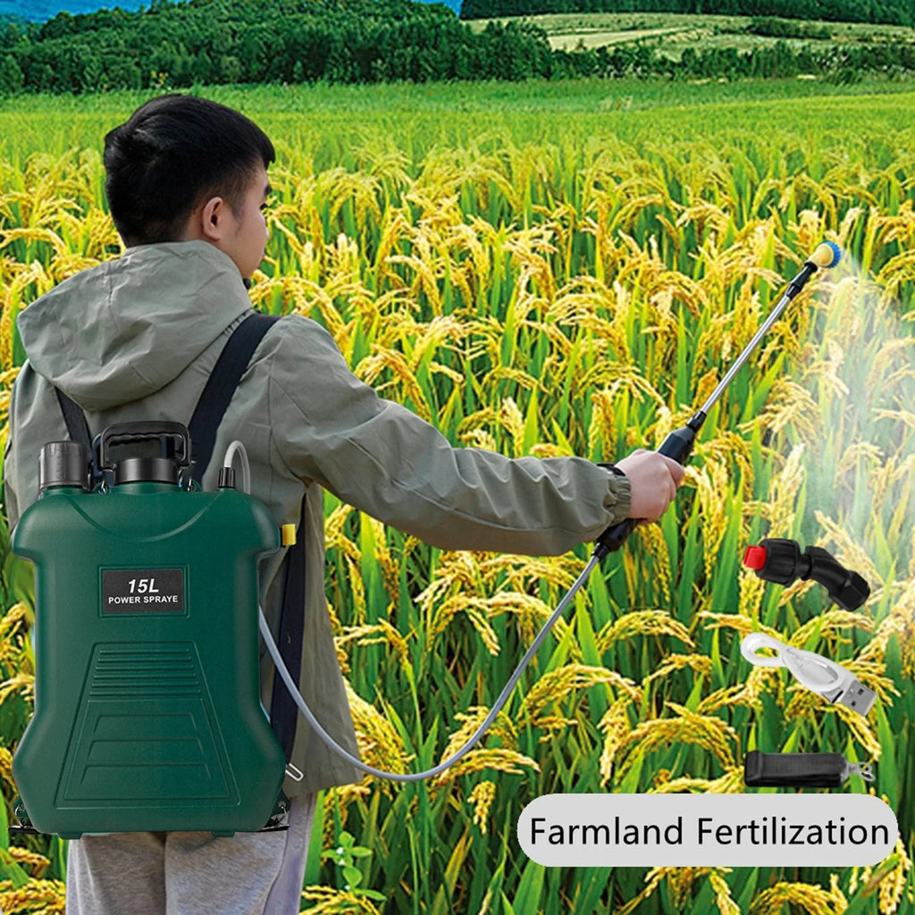15L Multifunction Electric Sprayer, Adjustable Nozzle Garden Spray Tank For Watering, Cleaning, Pet Bathing with 3 Spray Heads