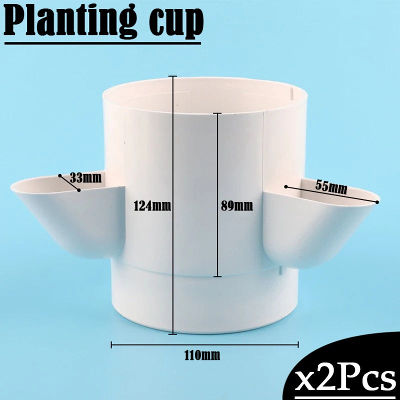 1~10Pcs DIY Balcony Hydroponic Growing System Detachable PP Colonization Cups Home Garden Farm Greenhouse Vertical Tower Planter