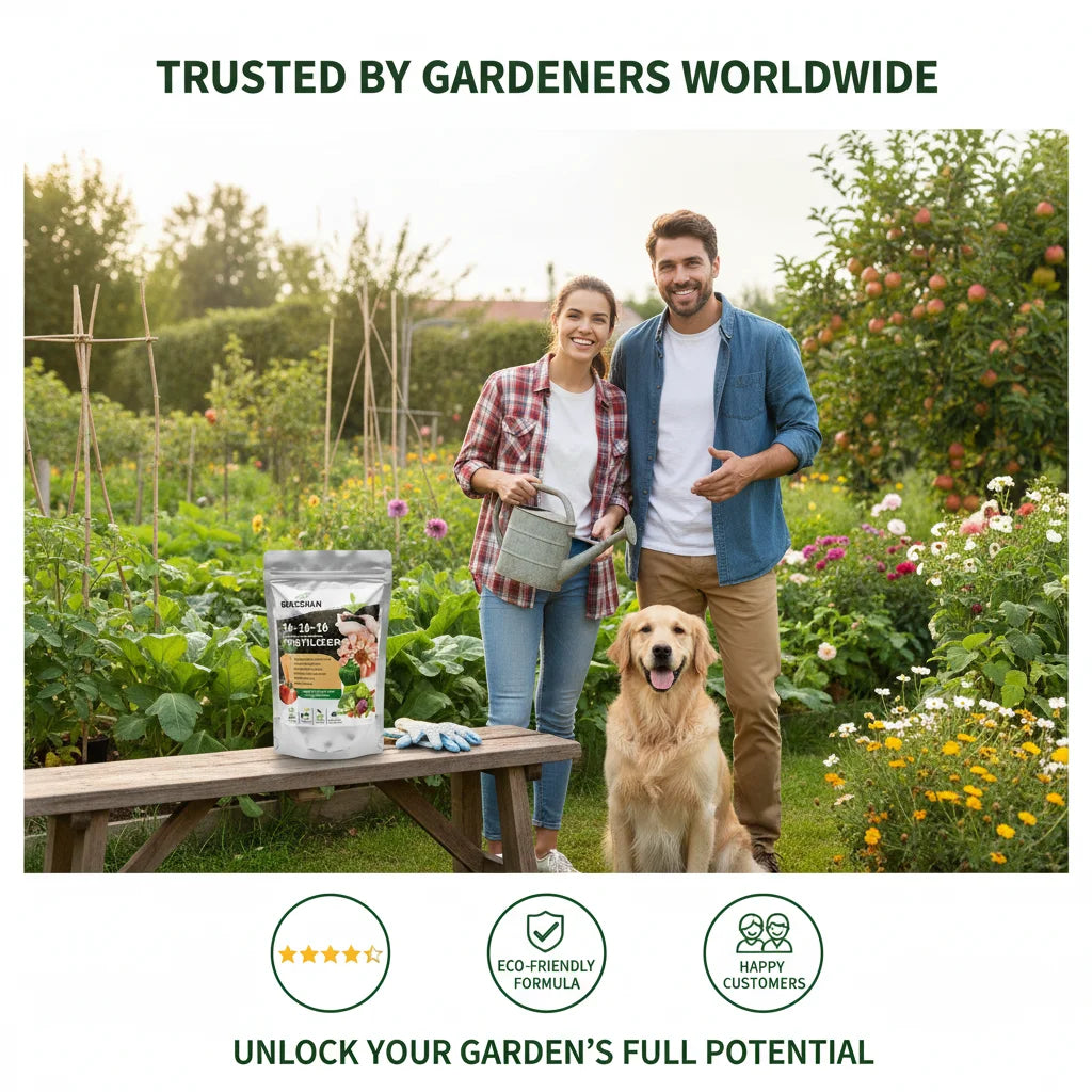 16-16-16 NPK All Purpose Fertilizer, Balanced Plant Food for Vegetables, Flowers, Lawns & Fruit Trees,Boosts Root Growth & Yield