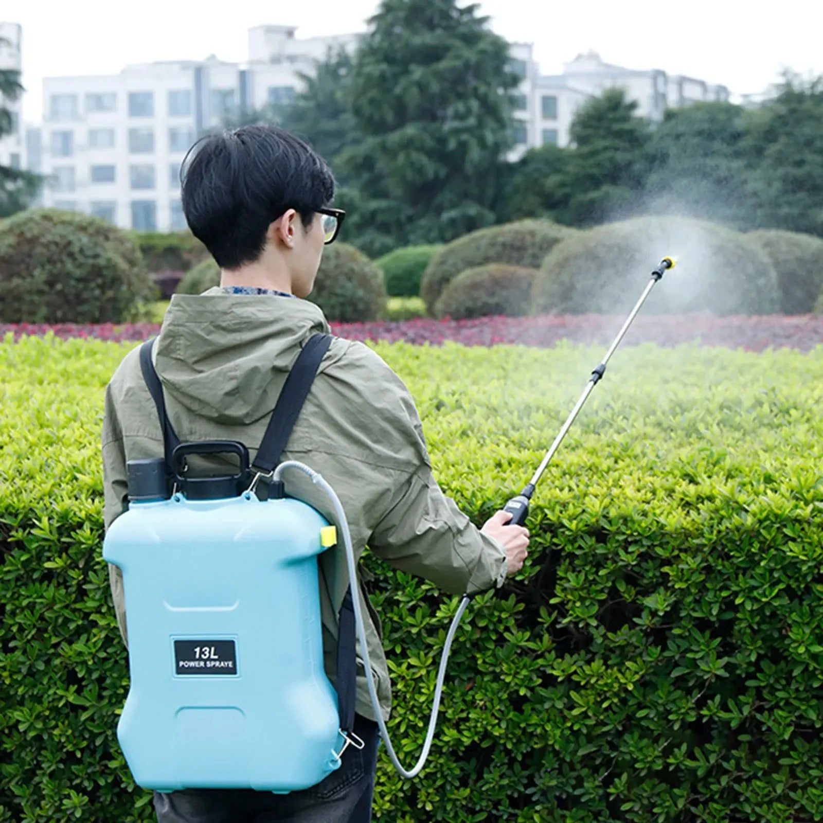 15L Multifunction Electric Sprayer, Adjustable Nozzle Garden Spray Tank For Watering, Cleaning, Pet Bathing with 3 Spray Heads