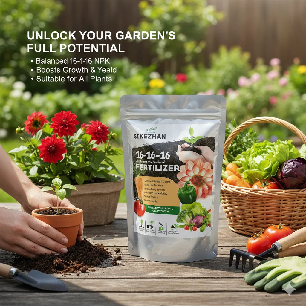 16-16-16 NPK All Purpose Fertilizer, Balanced Plant Food for Vegetables, Flowers, Lawns & Fruit Trees,Boosts Root Growth & Yield