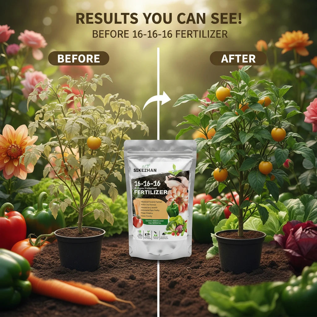 16-16-16 NPK All Purpose Fertilizer, Balanced Plant Food for Vegetables, Flowers, Lawns & Fruit Trees,Boosts Root Growth & Yield