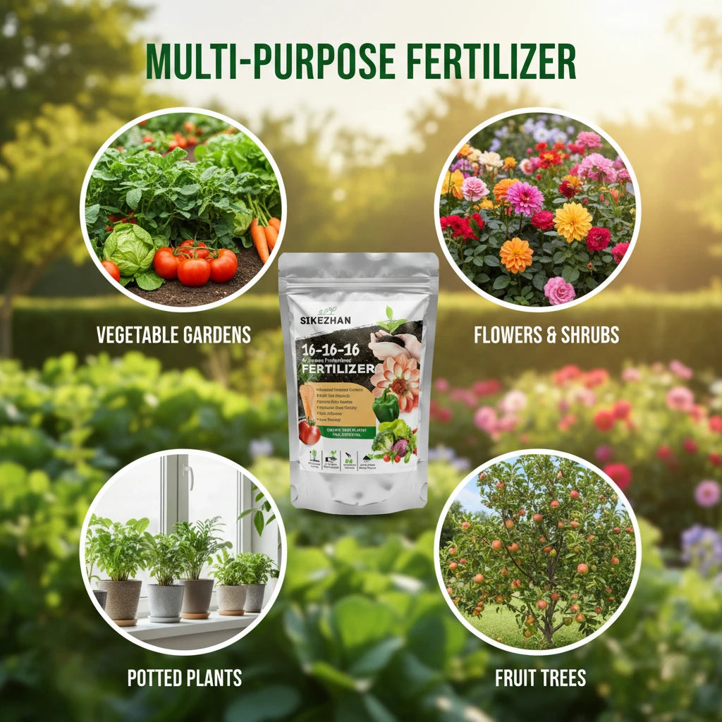16-16-16 NPK All Purpose Fertilizer, Balanced Plant Food for Vegetables, Flowers, Lawns & Fruit Trees,Boosts Root Growth & Yield