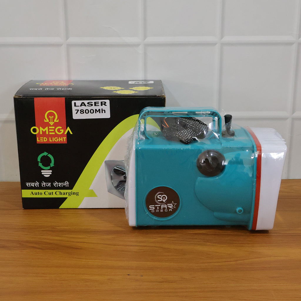 Omega 7800mah Rechargeable Led Laser Torch Light (1 Pc)