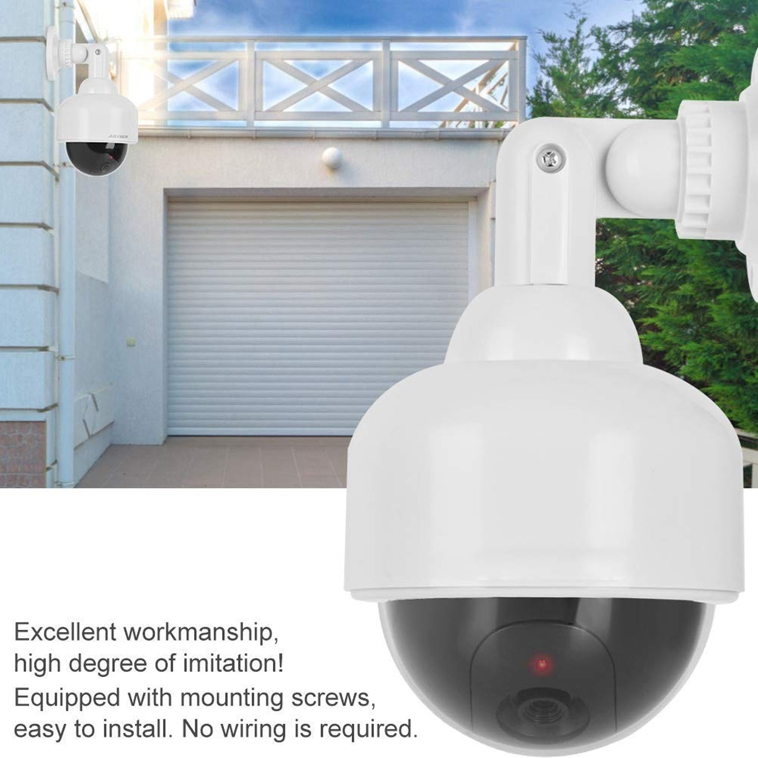 Fake  Dummy Camera Cctv  With Flashing Red Led Light (1 Pc  Battery Not Included)