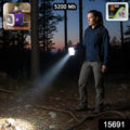 Omega Rechargeable Led Laser Torch Light With 5200 Mah Battery